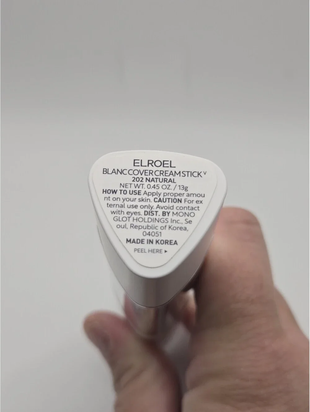 Elroel Blanc Cover Cream Stick V 202 Natural Foundation K-Beauty